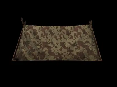 Military Tent - 4 - PBR - Textured Low-poly 3D model