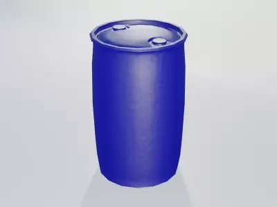 Plastic Tight Head Drum 220L Low-poly 3D model