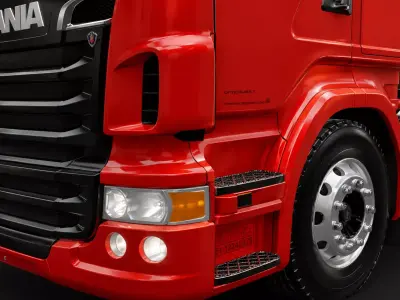 Scania transport truck  with Interior  Realistic Semi Truck 3D model