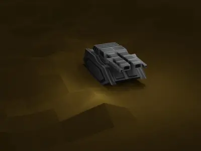 Space cannon Low-poly 3D model