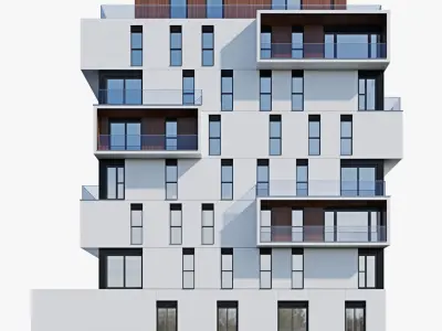 Modern residential building 5(1) 3D model