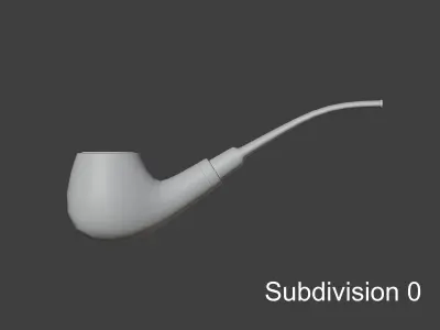 Vintage wooden tobacco pipe smoking 3D model