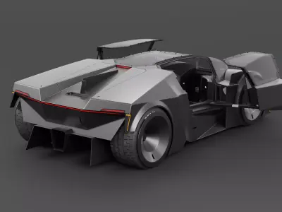 Compact Single-Seat Hypercar 3D model