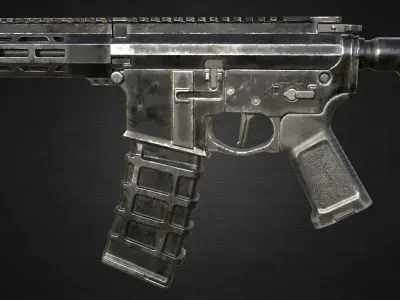 Hyper Realistic M4 - Ar15 4K Texture - Game ready Low-poly 3D model