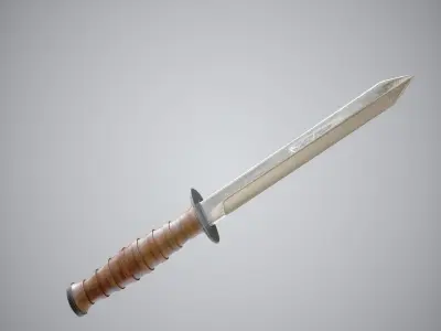 Knife two swords Low-poly 3D model