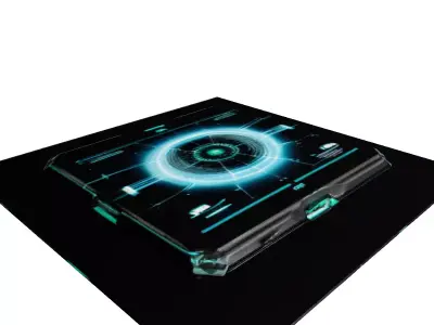 SciFi Tablet with Cracked Screen 3D model