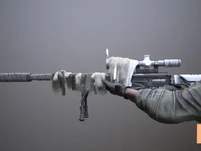 Sniper Rifle 03 Low-poly 3D model