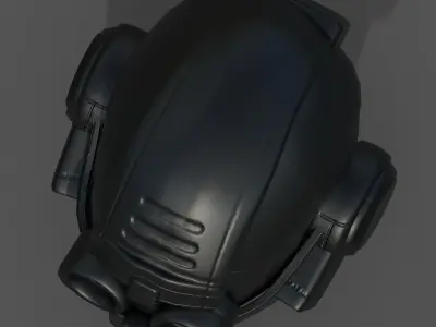 Helmet scifi fantasy futuristic military  Low-poly 3D model