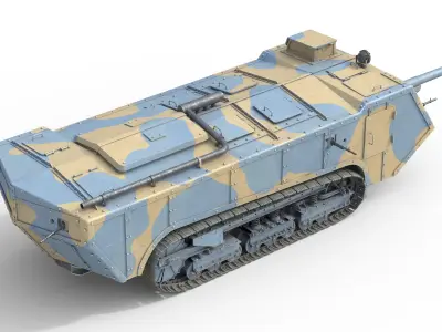 Saint Chamond Heavy Tank Low-poly 3D model