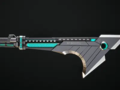 Sci-fi sword Cyber hook Low-poly 3D model