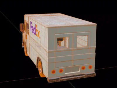 Fedex Delivery Truck 3D model