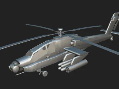 Apache Helicopter Low-poly 3D model purchase