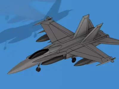 CF-18 fighter jet v2 3D print model