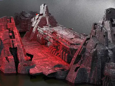 Sci Fi Research base Exterior 3 3D model
