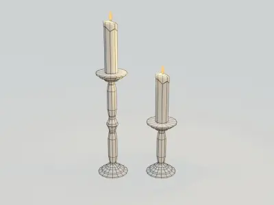 Candleholders 1 PBR pair of candlesticks Low-poly 3D model