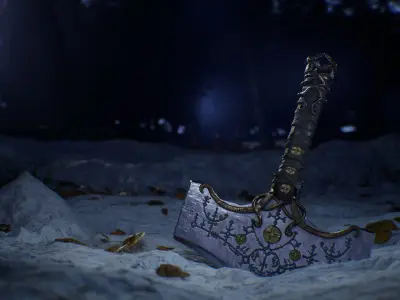 Viking Hammer  Low-poly 3D model