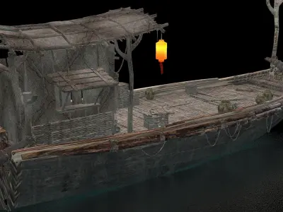 Chinese fishing boat 3D model get