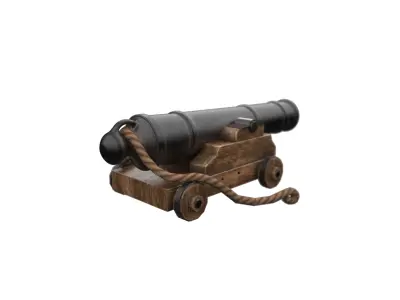 PBR Ship Cannon Model  Low-poly 3D model