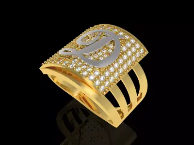 Latter Design Ring 3D print model