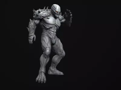 Alien Brute Sci-Fi Creature Rigged  Low-poly 3D model