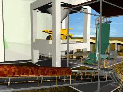 Deep Pan Conveyor Clinker Silo Free 3D model