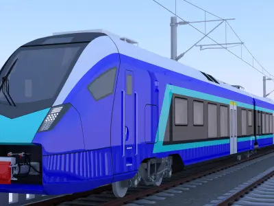 Viaduct with Stadler Flirt 3D model