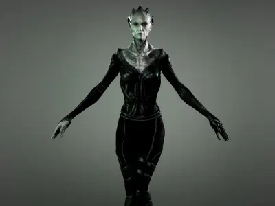 Borg Queen Low-poly 3D model