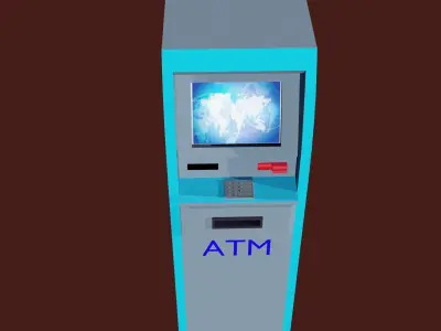 ATM Machine Low-poly 3D model