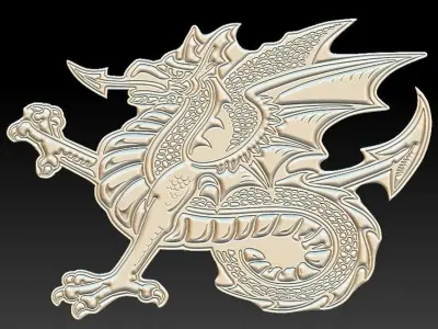 Dragon v3 Suitable for embossing Hot Foil Technique 3D model