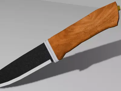 Hunting knife Low-poly 3D model 3