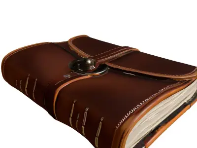 Vintage Leather Journal with Clasp Low-poly 3D model