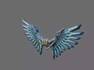 Sci-Fi Neon Circuit Wings 3D Model Low-poly 3D model