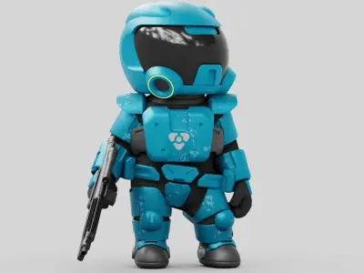 TOON TROOPER RIGGED Free 3D model