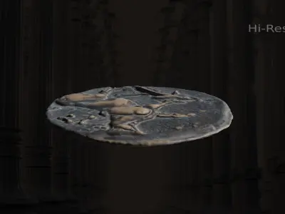 Ancient coin ALEXANDER Low-poly 3D model