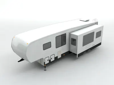 Fifth Wheel Travel Trailer Toy Hauler 2-Axle  3D model
