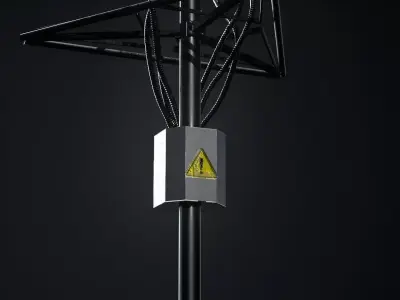 Tesla Pole Low-poly 3D model