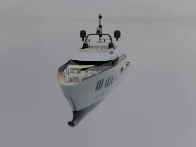 Alia Yachts Samurai - Yacht with full Interior Low-poly 3D model