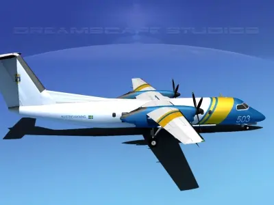 DeHavilland DHC-8-Q300 Swedish Coast Guard 3D model