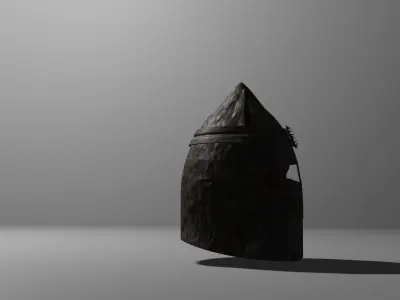 Armor old beat rusty Helmet  3D model