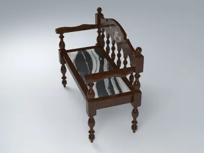 ANTIQUE BENCH 2 SEATERS 3D model