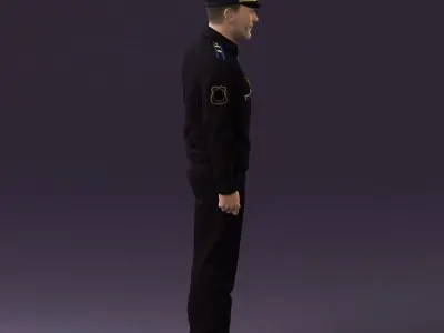 man in russian army blue uniform 1110 3D model