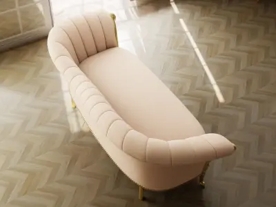 Furniture Sofa Chaise Lounge Low-poly 3D model