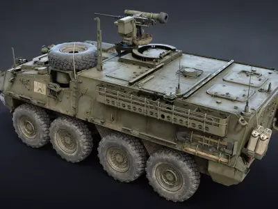 M1126 Stryker APC Game Ready Set Low-poly 3D model