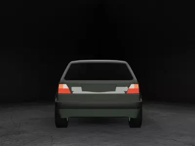 Stylized Volkswagen Golf 2 - Game Ready Low-poly 3D model