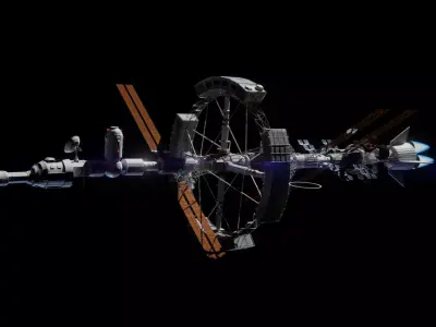 Space Ship 3D model 8