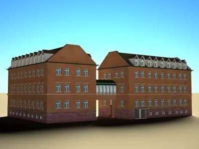 Twin Office Building 02 3D model