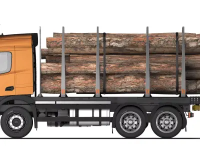 Mercedes-Benz Arocs 3245 timber logging truck 2023 3D model
