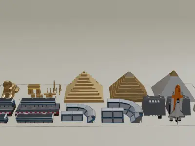 Low Poly City Pack - 300 Models Mega Pack Low-poly 3D model