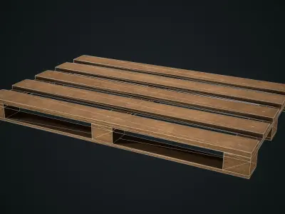 Wooden Pallet Low-poly 3D model 14