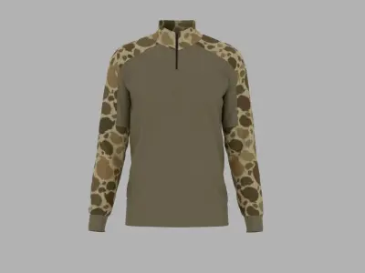 Military T-shirt Low-poly 3D model get